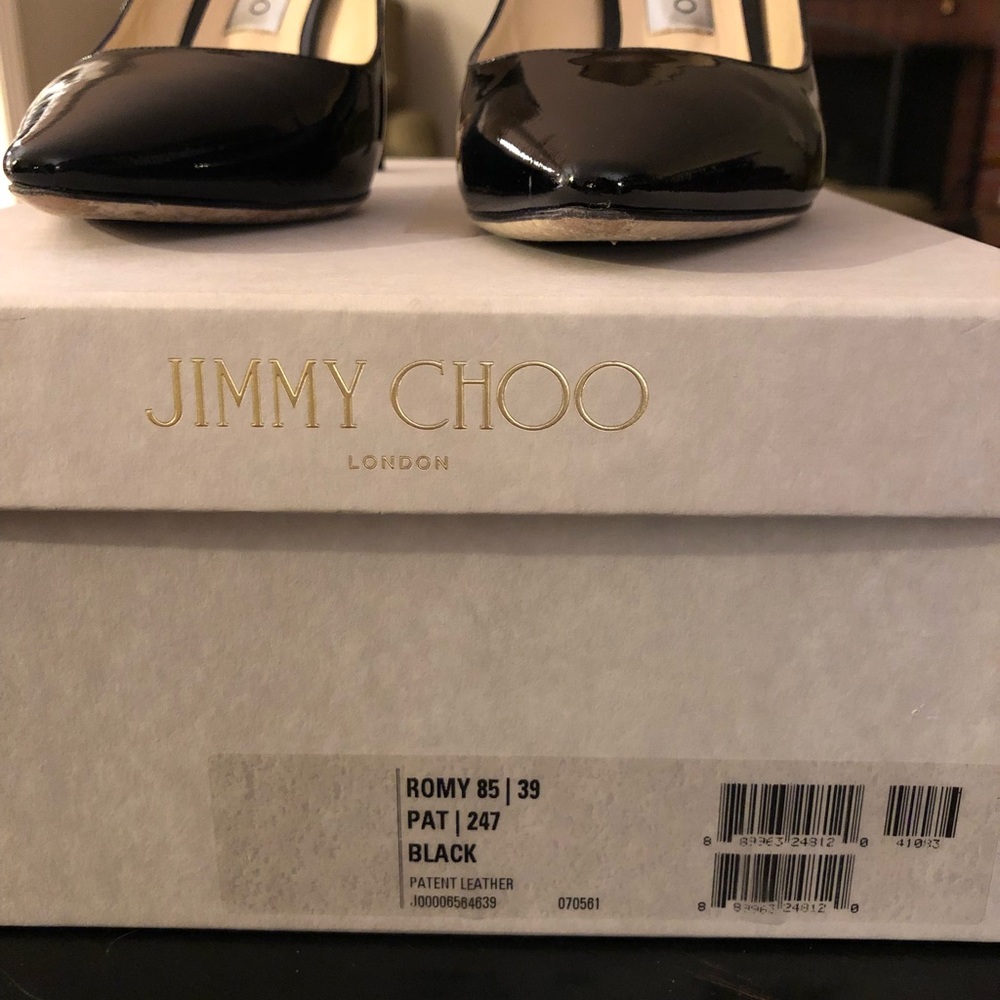 Jimmy Choo Romy 85 Black Patent Pump - Picture 2 of 7